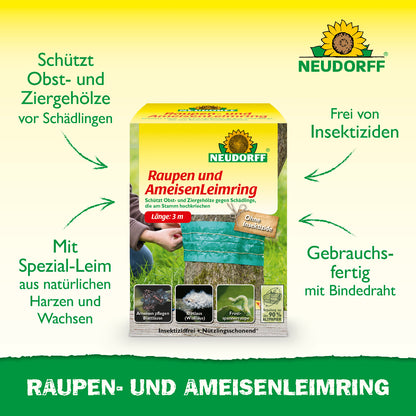 Du suchst einen effektiven Schutz deiner Obstbäume vor Schädlingen wie Ameisen, Raupen oder Frostspannern? Dann ist der Raupen- und AmeisenLeimring von Neudorff die wirksame Lösung für deinen Garten!