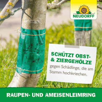 Der Raupen- und Ameisenleimring von Neudorf schützt Obst- und Ziergehölze gegen Schädlinge wie Ameisen oder Raupen, die am Stamm hochkriechen
