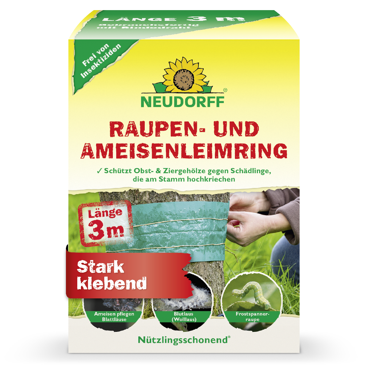 Mit dem Raupen- und AmeisenLeimring von Neudorff schützt du deine Obstbäume und Ziergehölze vor Raupen, Ameisen und anderen Schädlingen