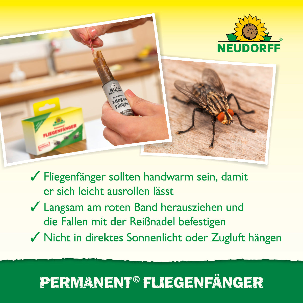 Permanent Fliegenfänger von Neudorff und eine kurze Gebrauchsanweisung