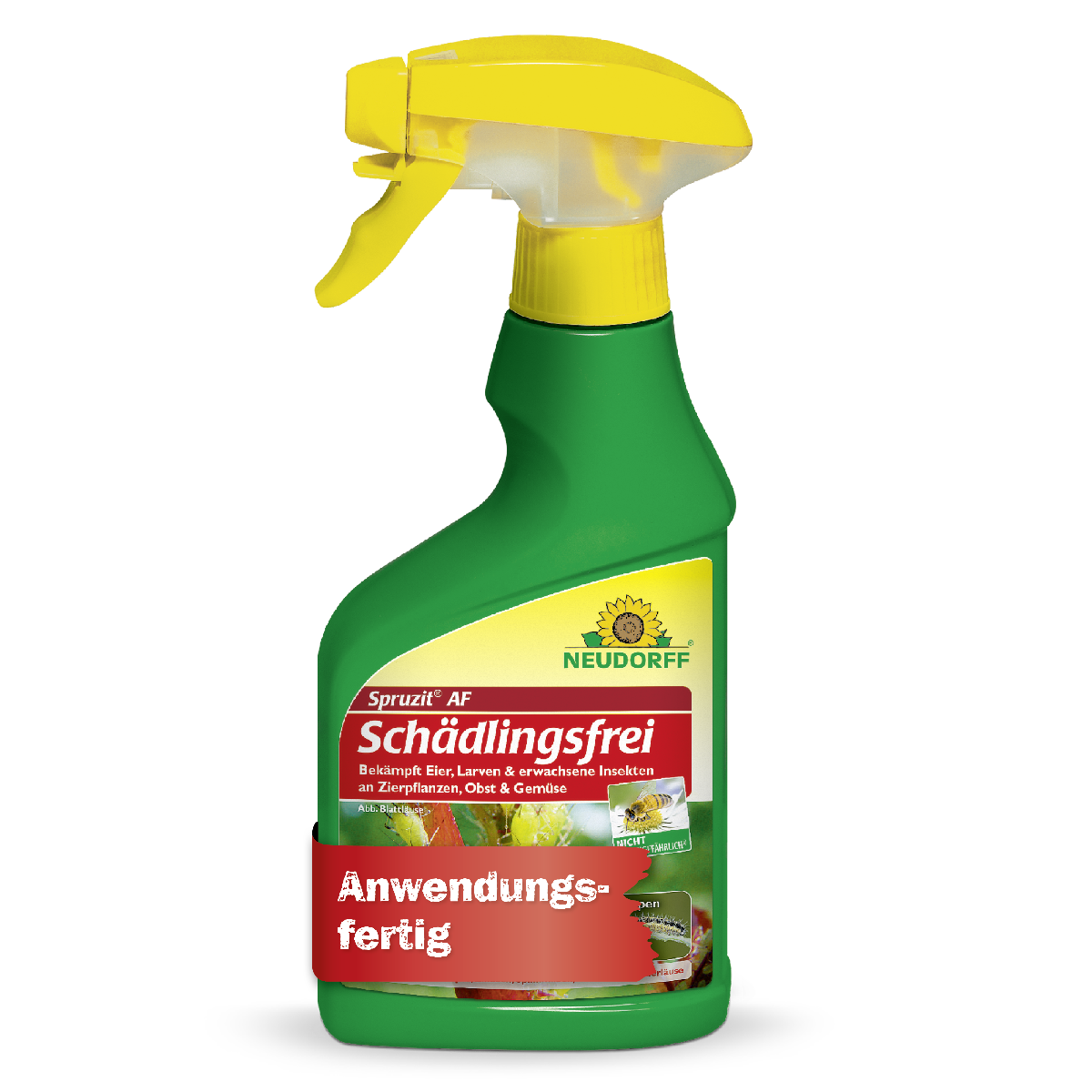 Du willst Eier, Larven und erwachsene Schadinsekten von Blattläusen, Buchsbaumzünslern und Thripsen an Zierpflanzen, Obst, Gemüse und Kräutern wirksam bekämpfen? Dann ist  Spruzit AF Schädingsfrei von Neudorff die Lösung!