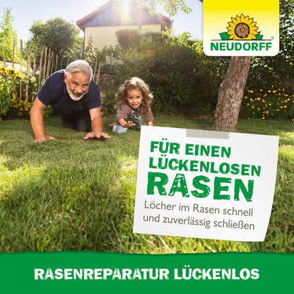 Rasenreparatur Lückenlos von Neudorff für einen lückenlosen Traumrasen
