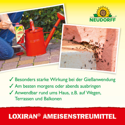 Loxiran Ameisen­Streumittel zur effektiven Bekämpfung von Ameisen auf Wegen, Terrassen oder dem Balkon