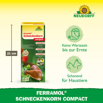 Du hast Fraßschäden von Schnecken an deinem Gemüse? Das Ferramol Schneckenkorn Compact von Neudorff  gegen Nacktschnecken ermöglicht eine sofortige Ernte nach der Anwendung und ist schonend für Haustiere