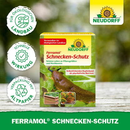 Ferramol Schnecken-Schutz von Neudorff: Schneller Schutz vor Schnecken trifft auf eine nachhaltigere Verpackung mit Altpapieranteil und eignet sich außerdem für den ökologischen Landbau