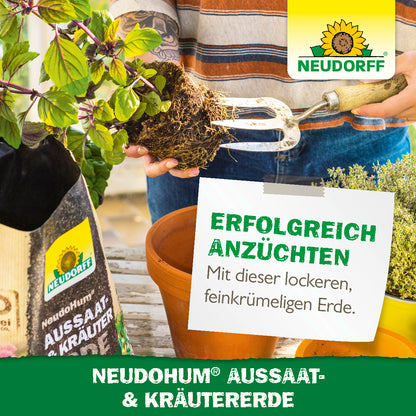Erfolgreich anzüchten mit der feinkrümeligen NEUDOHUM Aussaat- und Kräutererde von Neudorff