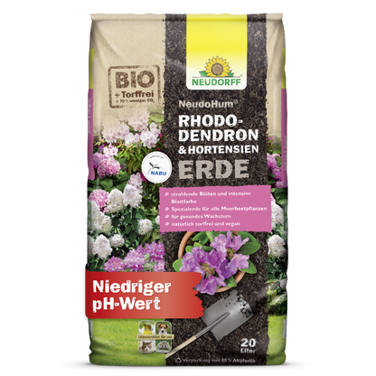 NEUDOHUM Rhododendron & Hortensienerde für strahlende Blüten und eine intensive Blattfarbe