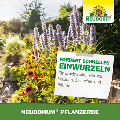NEUDOHUM PflanzErde fördert ein schnelles Einwurzeln - für prachtvolle, robuste Stauden, Sträucher und Bäume