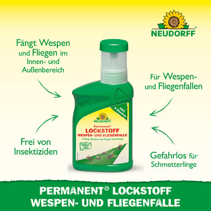 Neudorff Permanent Lockstoff Wespen- und Fliegenfalle mit den vier wichtigsten Produktvorteilen