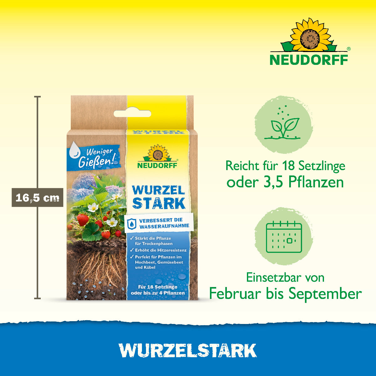 Wurzelstark von Neudorff reicht für 18 Setzlinge oder 3,5 Pflanzen