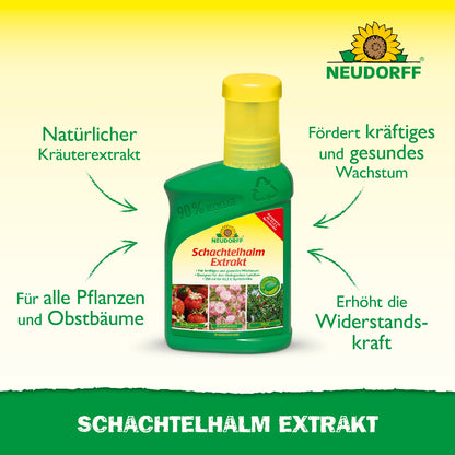Du suchst nach einem natürlichen Dünger für deine Pflanzen? Neudorff Schachtelhalm Extrakt erhöht dank einem hohen Gehalt an Kieselsäure die Widerstandskraft deiner Pflanzen