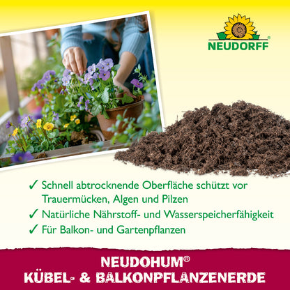 Bild von Toppflanzen und eine Abbildung von der Erde, darunter 3 Punkte zur Funktion und Anwendung des Produktes