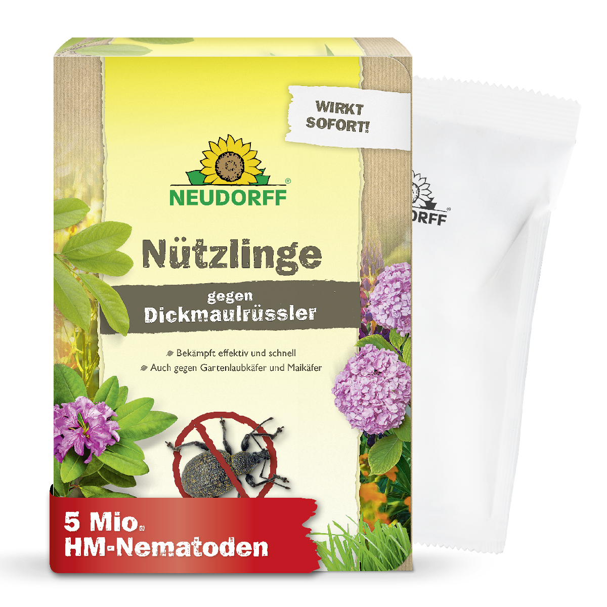 Du willst Dickmaulrüssler oder Maikäfer natürlich bekämpfen? Mit Nematoden bzw. Nützlingen gegen Dickmaulrüssler von Neudorf bekämpft man  Dickmaulrüssler-Larven sowie Engerlinge von Maikäfern und Gartenlaubkäfern ganz natürlich und wirksam