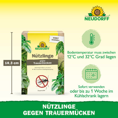 Neudorff Nützlinge gegen Trauermücken mit zwei wichtigen Anwendungshinweisen