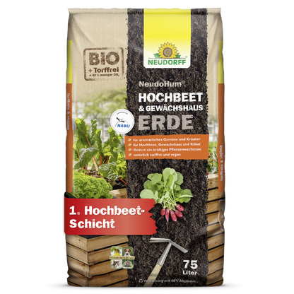 Kaliumreiche Spezialerde für das Hochbeet und Gewächshaus