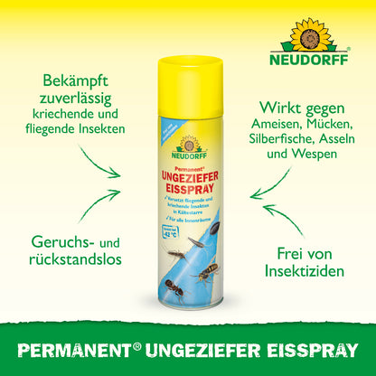 Permanent UngezieferEisspray von Neuodorff wirkt gegen Ameisen, Mücken, Silberfische, Asseln und Wespen