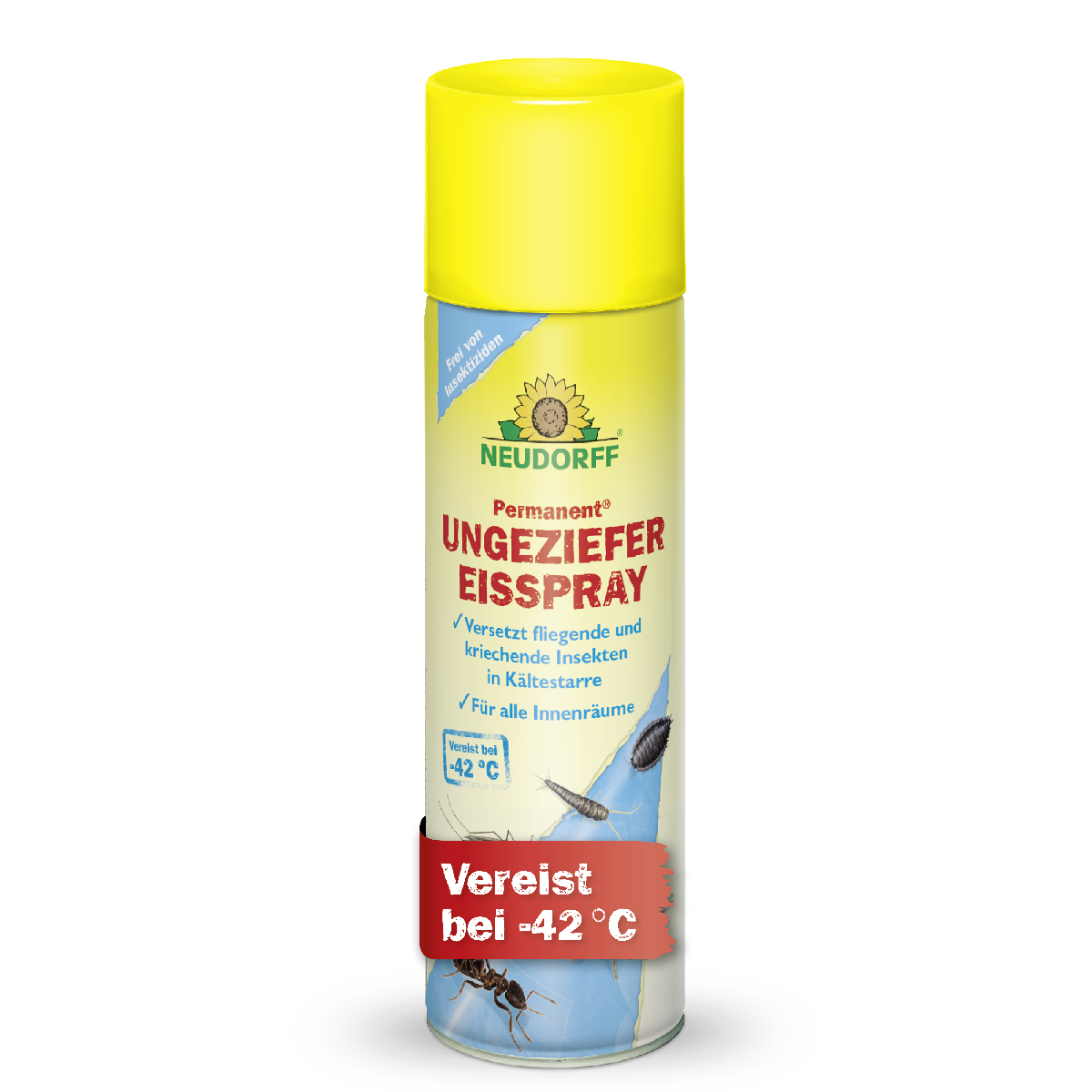 Permanent UngezieferEisspray versetzt Wespen, Ameisen und andere kriechende und fliegende Insekten in Kältestarre