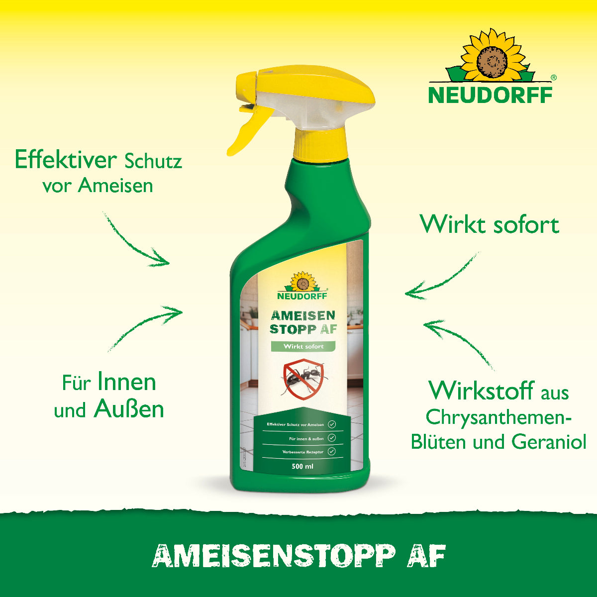 Mit dem AmeisenStopp AF von Neudorff  holst du dir einen effektiven Schutz vor Ameisen ins Haus bzw. den Garten