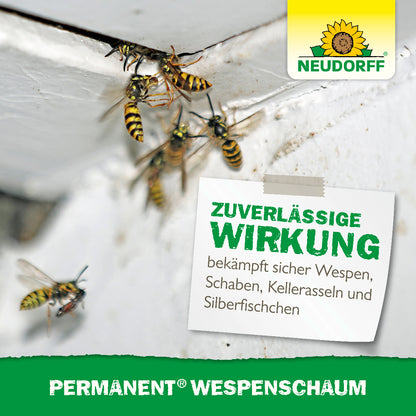 Permanent Wespenschaum von Neudorff bekämpft Wespen, Schaben, Kellerasseln und Silberfische zuverlässig