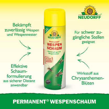 Permanent Wespenschaum von Neudorff bekämpft zuverlässig Wespen und Wespennester